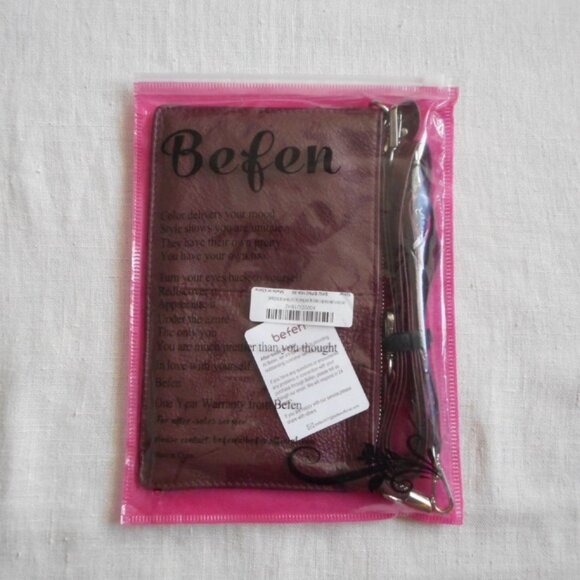 Genuine leather small burgundy crossbody bag- Befen - Picture 9 of 14